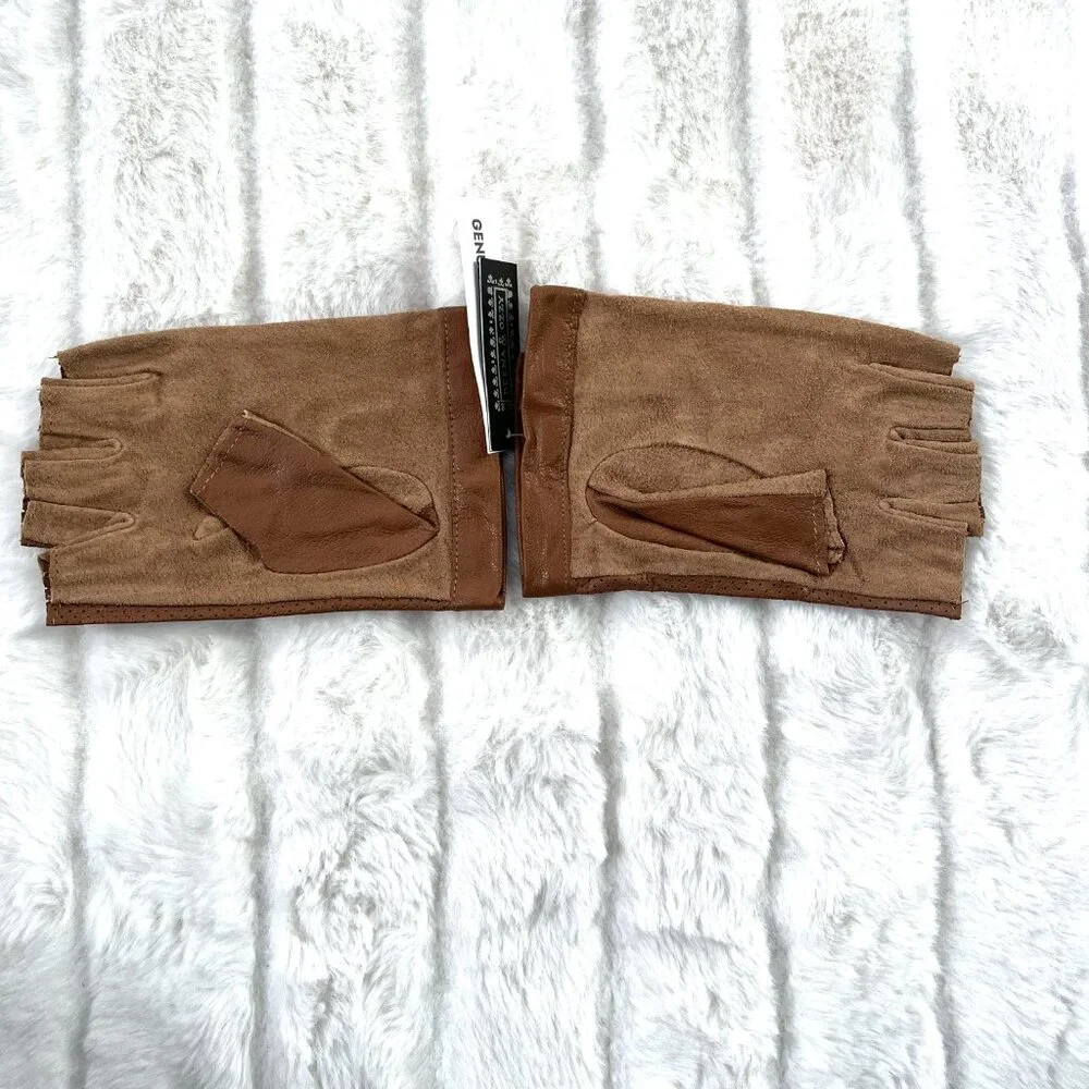 NWT Deena & Ozzy Leather Driving Gloves (Cognac) M/L